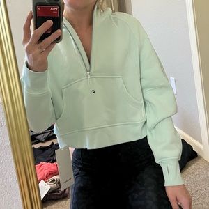 SOLD Lululemon Scuba 1/2 zip - delicate mint